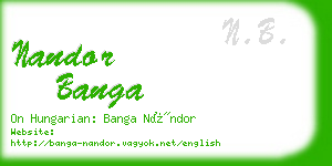 nandor banga business card